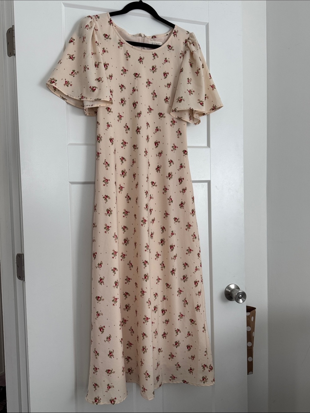 Roolee Cream  Floral Midi dress LARGE
